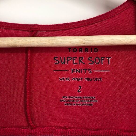 TORRID Fuschia Pink Super Soft Lattice Insert Hi-Lo Cardigan Size 2X - Picture 6 of 9